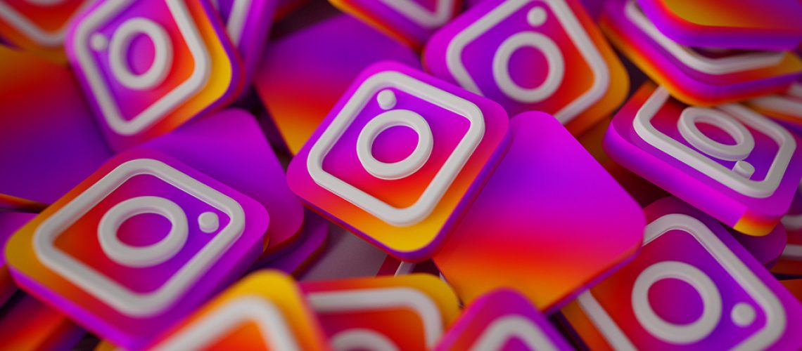 Pile of 3D Instagram Logos